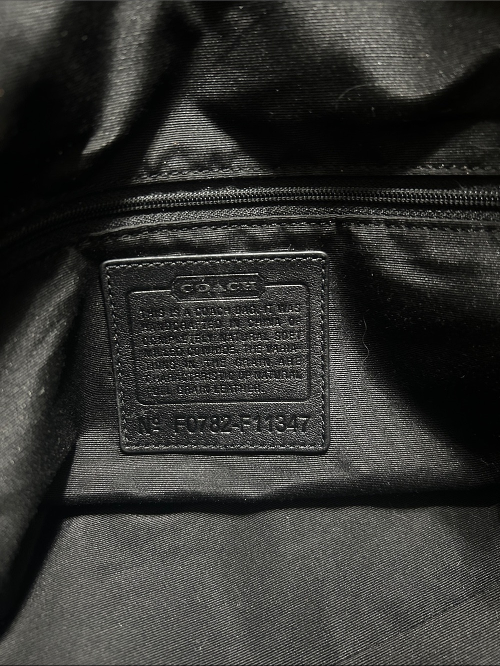 Coach Black Leather Shoulder Tote with Tan Handles - Picture 3 of 7